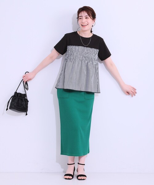 DRESKIP(ドレスキップ)の「【洗える/S-LL】大人に似合う ビスチェ風ドッキングトップス(Tシャツ/カットソー・レディース・ブラック系4/オフホワイト/ホワイト系7/チャコールグレー・02/03/01/04)」の20枚目の写真