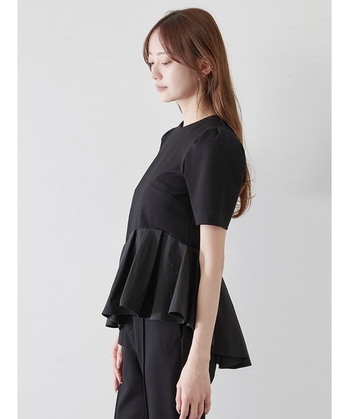 テクスチャージャガードペプラムカットソー(Tシャツ・カットソー 完売