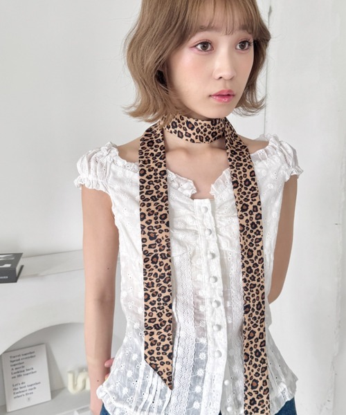 SOLLON.（ソルロン）の「ドット/レオパードアソートネクタイ（ネクタイ・レディース・レオパード/ブラック/ホワイト・FREE）」の3枚目の写真