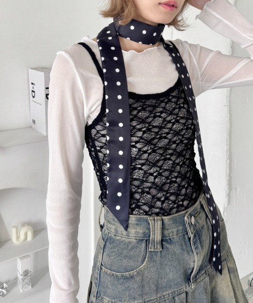 SOLLON.（ソルロン）の「ドット/レオパードアソートネクタイ（ネクタイ・レディース・レオパード/ブラック/ホワイト・FREE）」の10枚目の写真