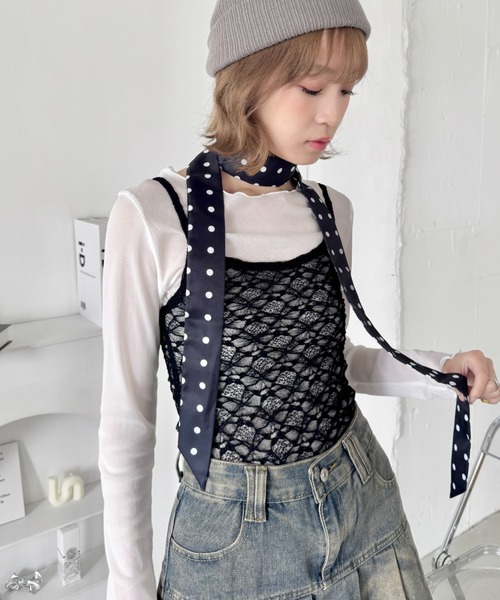 SOLLON.（ソルロン）の「ドット/レオパードアソートネクタイ（ネクタイ・レディース・レオパード/ブラック/ホワイト・FREE）」の9枚目の写真