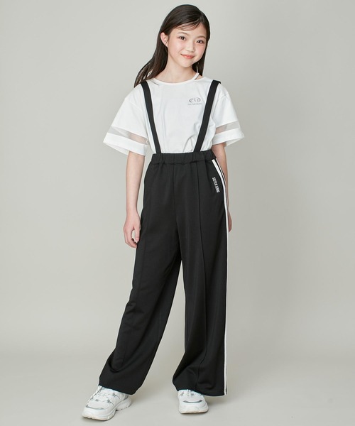 SISTER JENNI（SISTER JENNI）の「【コットン100％】そでチュール切替ネックあき短丈T（Tシャツ/カットソー・キッズ・ブラック/オフホワイト/ラベンダー・130cm/140cm/150cm/160cm）」の8枚目の写真