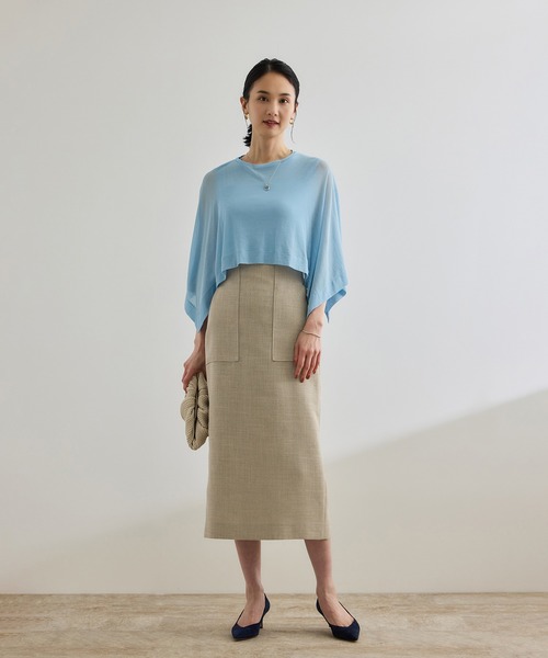 ロペ（ROPE’）/リネンライク ポケット付きタイトスカート/イージーケア リネンライク ポケット付きタイトスカート/イージーケア（スカート