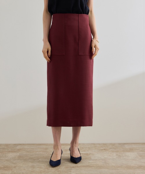 ROPE'（ロペ）の「リネンライク ポケット付きタイトスカート/イージーケア（スカート・レディース・ブラック/ベージュ/ブラウン/ワイン・36/40/38）」の9枚目の写真