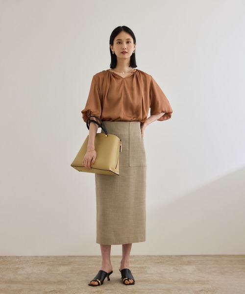 ロペ（ROPE’）/リネンライク ポケット付きタイトスカート/イージーケア リネンライク ポケット付きタイトスカート/イージーケア（スカート