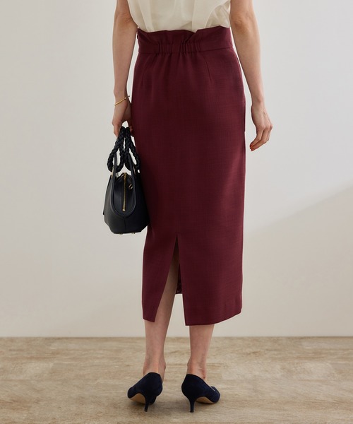 リネンライク ポケット付きタイトスカート/イージーケア（スカート