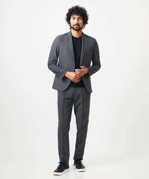 MICHEL KLEIN HOMME   （ミッシェルクランオム）の「カラミメッシュスラックスイージーパンツ　セットアップ（スラックス・メンズ・ダークグレー/ブラウン・MEDIUM/LARGE/X-LARGE）」の3枚目の写真