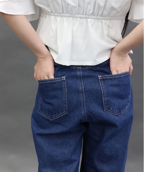 axes femme POETIQUE（アクシーズファムポエティック）の「ダメージデニムルーズパンツ（デニムパンツ・レディース・ブラック/パープル/インディゴブルー・MEDIUM）」の9枚目の写真