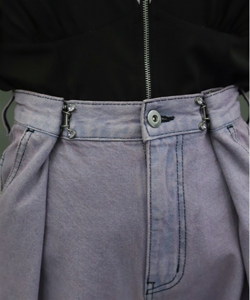 axes femme POETIQUE（アクシーズファムポエティック）の「ダメージデニムルーズパンツ（デニムパンツ・レディース・ブラック/パープル/インディゴブルー・MEDIUM）」の13枚目の写真