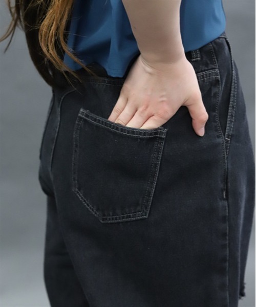axes femme POETIQUE（アクシーズファムポエティック）の「ダメージデニムルーズパンツ（デニムパンツ・レディース・ブラック/パープル/インディゴブルー・MEDIUM）」の17枚目の写真