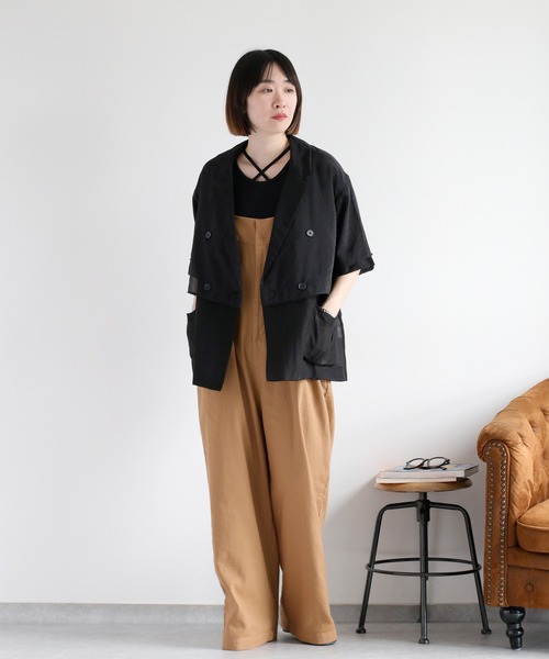 cepo（セポ）の「〈セットアップ対応〉パナマフィッシュサロペット（サロペット/オーバーオール・レディース・ブラック/モカ/オフホワイト・M）」の21枚目の写真