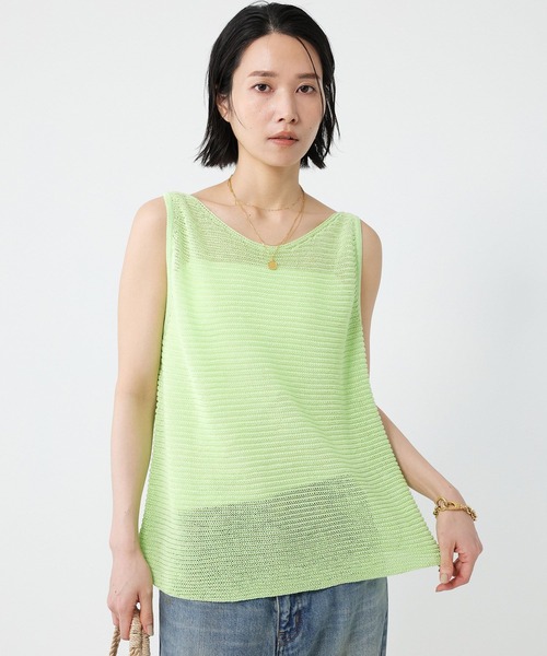 BABYLONE（バビロン）の「ノースリガーターアミニット（タンクトップ・レディース・ベージュ/ブラック/ライム・フリー）」の3枚目の写真