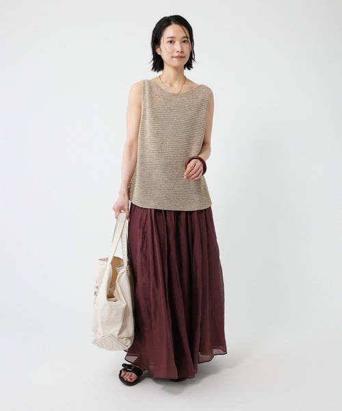 BABYLONE（バビロン）の「ノースリガーターアミニット（タンクトップ・レディース・ベージュ/ブラック/ライム・フリー）」の17枚目の写真