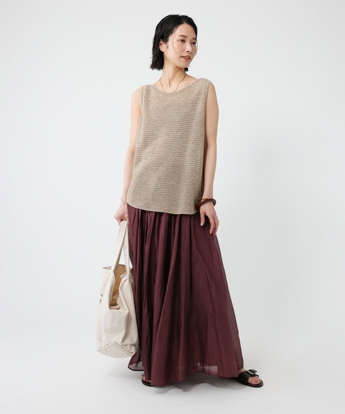 BABYLONE（バビロン）の「ノースリガーターアミニット（タンクトップ・レディース・ベージュ/ブラック/ライム・フリー）」の18枚目の写真