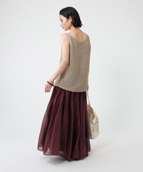 BABYLONE（バビロン）の「ノースリガーターアミニット（タンクトップ・レディース・ベージュ/ブラック/ライム・フリー）」の19枚目の写真