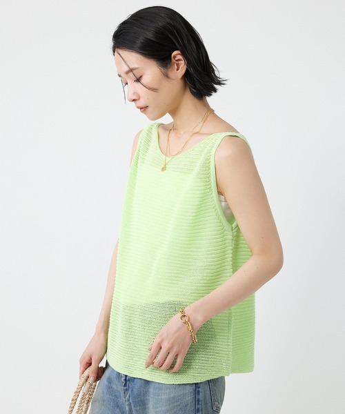 BABYLONE（バビロン）の「ノースリガーターアミニット（タンクトップ・レディース・ベージュ/ブラック/ライム・フリー）」の22枚目の写真