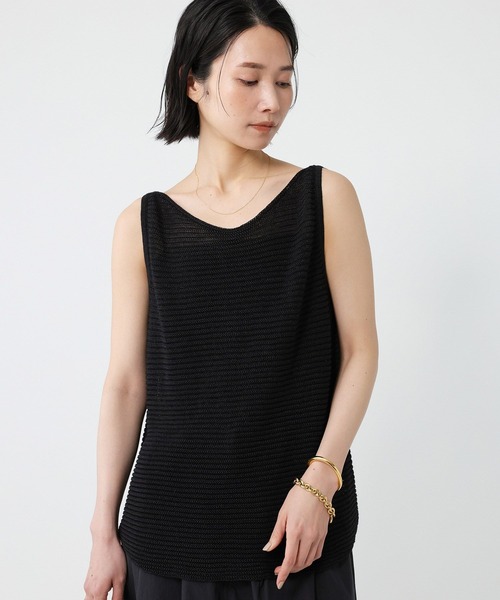 BABYLONE（バビロン）の「ノースリガーターアミニット（タンクトップ・レディース・ベージュ/ブラック/ライム・フリー）」の4枚目の写真