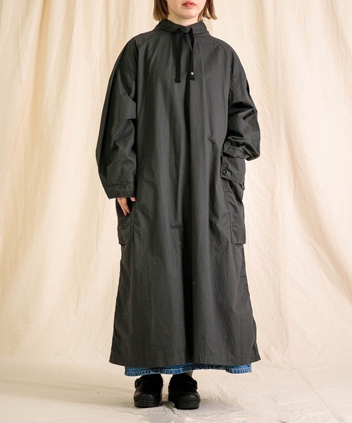 Brocante（ブロカント）の「[Brocante / ブロカント] 40綾ダンプ アルメワンピース（ワンピース・レディース・オリーブ/チャコールグレー・2）」の2枚目の写真