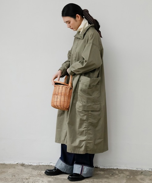 Brocante（ブロカント）の「[Brocante / ブロカント] 40綾ダンプ アルメワンピース（ワンピース・レディース・オリーブ/チャコールグレー・2）」の21枚目の写真