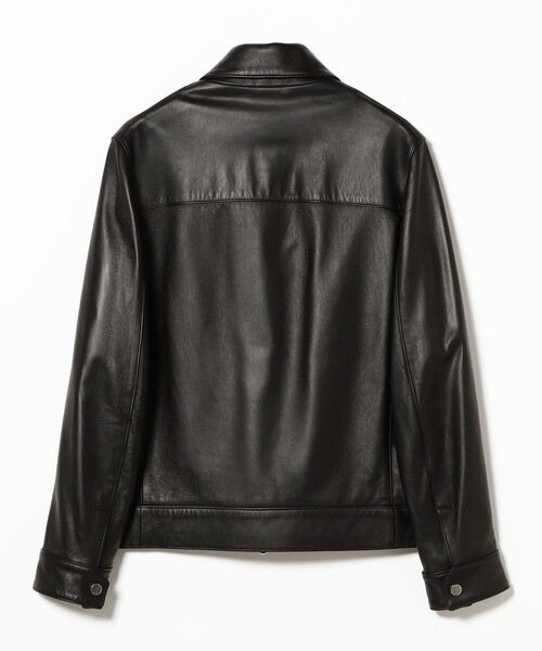 BEAMS F(ビームスエフ)の「CINQUANTA / ナッパレザー レギュラーカラー ジップアップ ブルゾン(ブルゾン・メンズ・ブラック・44/50)」の6枚目の写真