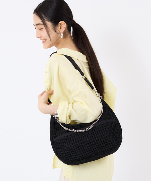 ■LeSportsac■CHAIN CROCHET HOBO Chain Crochet North/South Hobo - Beige Crochet – LeSportsac