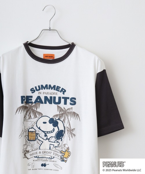 KRIFF MAYER(クリフメイヤー)の「KRIFFMAYER スヌーピープリントT(乾杯)(Tシャツ/カットソー・メンズ・レッド/チャコール/オフホワイト/ブルー/マルチ・M/L/XL)」の5枚目の写真