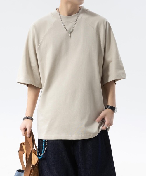 aimoha(アイモハ)の「ベーシッククルーネックTシャツ (SS)(Tシャツ/カットソー・メンズ・ブラック/ホワイト/イエロー/ベージュ・LARGE/MEDIUM)」の1枚目の写真