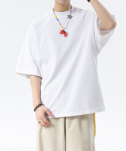 aimoha(アイモハ)の「ベーシッククルーネックTシャツ (SS)(Tシャツ/カットソー・メンズ・ブラック/ホワイト/イエロー/ベージュ・LARGE/MEDIUM)」の2枚目の写真