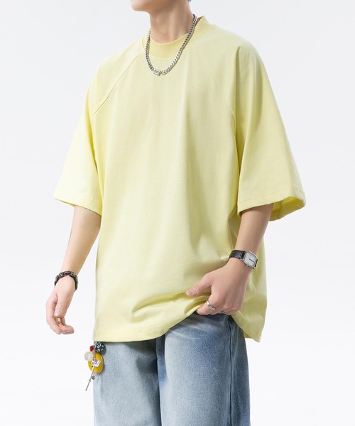 aimoha(アイモハ)の「ベーシッククルーネックTシャツ (SS)(Tシャツ/カットソー・メンズ・ブラック/ホワイト/イエロー/ベージュ・LARGE/MEDIUM)」の4枚目の写真