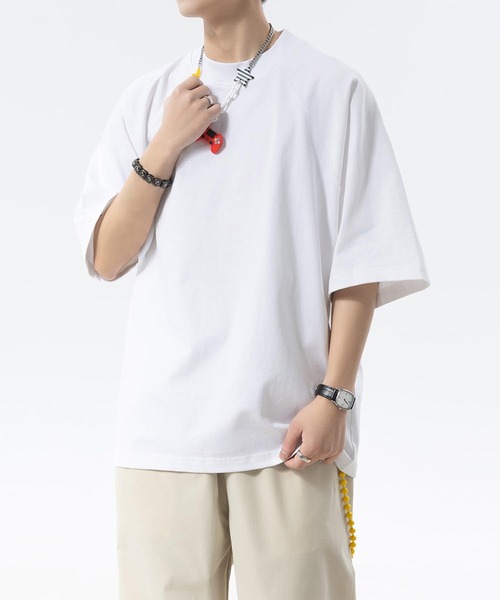 aimoha(アイモハ)の「ベーシッククルーネックTシャツ (SS)(Tシャツ/カットソー・メンズ・ブラック/ホワイト/イエロー/ベージュ・LARGE/MEDIUM)」の5枚目の写真