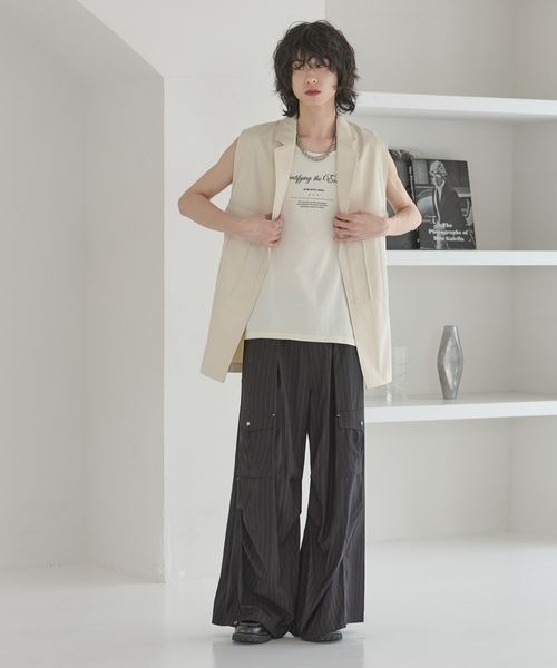 Anui(アニュイ)の「【UNISEX/3サイズ展開】バレルスナップカーゴパンツ(カーゴパンツ・レディース・ベージュ/ストライプ/ブラック系その他・SMALL/MEDIUM/LARGE)」の12枚目の写真