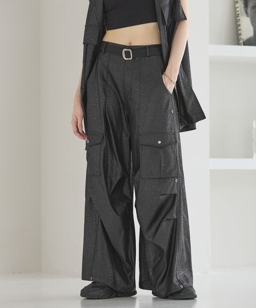 Anui(アニュイ)の「【UNISEX/3サイズ展開】バレルスナップカーゴパンツ(カーゴパンツ・レディース・ベージュ/ストライプ/ブラック系その他・SMALL/MEDIUM/LARGE)」の13枚目の写真