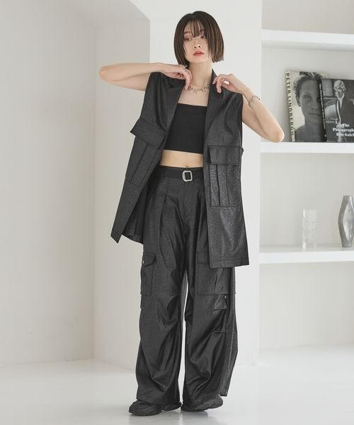 Anui(アニュイ)の「【UNISEX/3サイズ展開】バレルスナップカーゴパンツ(カーゴパンツ・レディース・ベージュ/ストライプ/ブラック系その他・SMALL/MEDIUM/LARGE)」の20枚目の写真