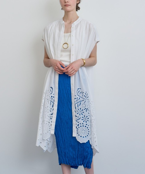 シフリー刺繍シャツワンピース
