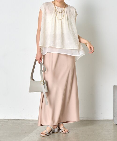 Jena espace merveilleux（ジェナ　エスパスメルヴェイユ）の「ラメチェックシフォンノースリブラウス（シャツ/ブラウス・レディース・オフホワイト/ブラック・FREE）」の18枚目の写真