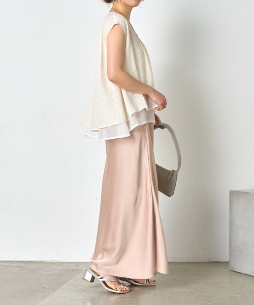 Jena espace merveilleux（ジェナ　エスパスメルヴェイユ）の「ラメチェックシフォンノースリブラウス（シャツ/ブラウス・レディース・オフホワイト/ブラック・FREE）」の20枚目の写真