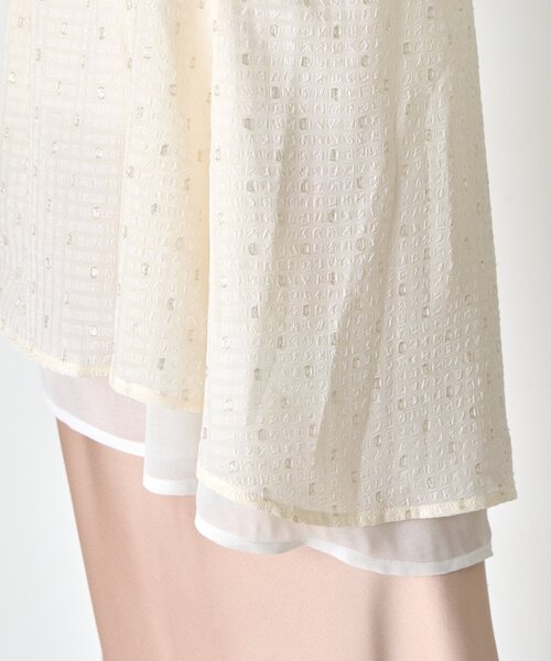 Jena espace merveilleux（ジェナ　エスパスメルヴェイユ）の「ラメチェックシフォンノースリブラウス（シャツ/ブラウス・レディース・オフホワイト/ブラック・FREE）」の3枚目の写真