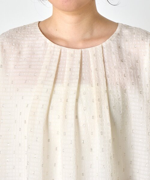 Jena espace merveilleux（ジェナ　エスパスメルヴェイユ）の「ラメチェックシフォンノースリブラウス（シャツ/ブラウス・レディース・オフホワイト/ブラック・FREE）」の5枚目の写真