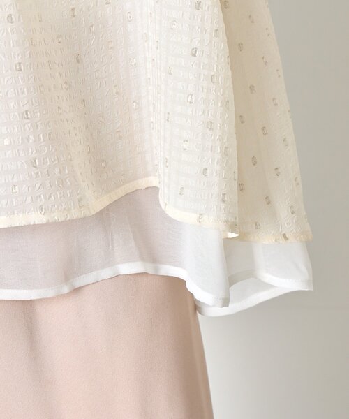 Jena espace merveilleux（ジェナ　エスパスメルヴェイユ）の「ラメチェックシフォンノースリブラウス（シャツ/ブラウス・レディース・オフホワイト/ブラック・FREE）」の6枚目の写真