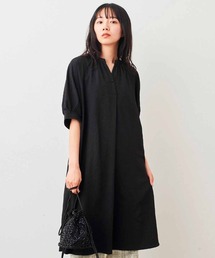 リブ イン コンフォート きちんと見えてさらりと軽やかな サッカーチュニックワンピース
