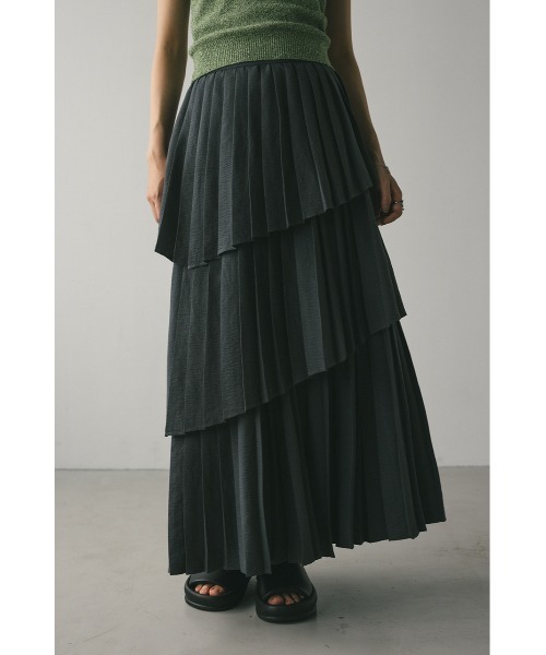 STYLEMIXER(スタイルミキサー)の「プリーツティアードスカート(スカート・レディース・アイボリー/ブラック/チャコールグレー・SMALL/MEDIUM)」の3枚目の写真