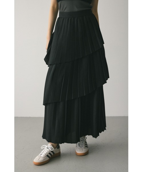 STYLEMIXER(スタイルミキサー)の「プリーツティアードスカート(スカート・レディース・アイボリー/ブラック/チャコールグレー・SMALL/MEDIUM)」の2枚目の写真