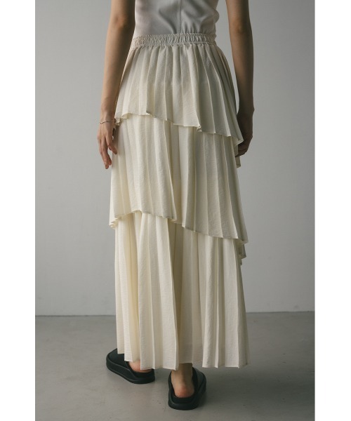 STYLEMIXER(スタイルミキサー)の「プリーツティアードスカート(スカート・レディース・アイボリー/ブラック/チャコールグレー・SMALL/MEDIUM)」の9枚目の写真