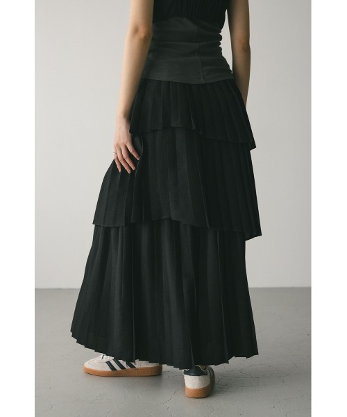 STYLEMIXER(スタイルミキサー)の「プリーツティアードスカート(スカート・レディース・アイボリー/ブラック/チャコールグレー・SMALL/MEDIUM)」の18枚目の写真