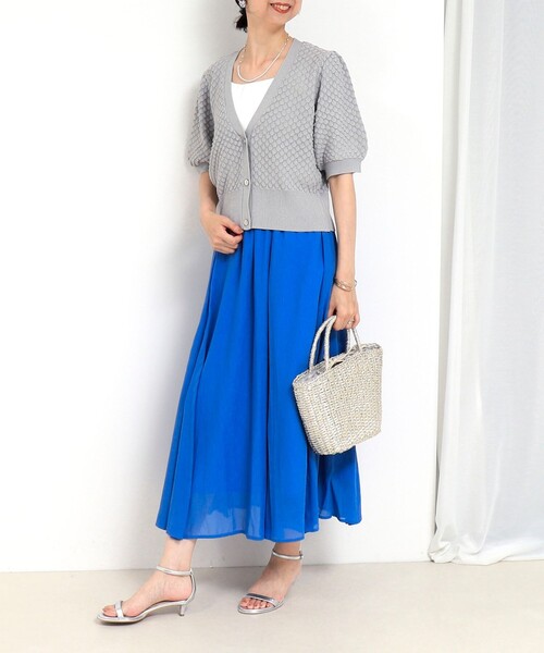 MICO COULIER（ミコクリエ）の「立体編柄Vネックカーディガン（カーディガン/ボレロ・レディース・ブラウン/グレイッシュベージュ/ライトグレー・38）」の13枚目の写真