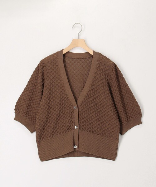 MICO COULIER（ミコクリエ）の「立体編柄Vネックカーディガン（カーディガン/ボレロ・レディース・ブラウン/グレイッシュベージュ/ライトグレー・38）」の21枚目の写真
