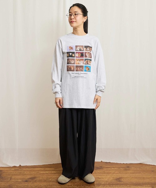 fig Ｌondon（フィグロンドン）の「Pomeranians long sleeve（Tシャツ/カットソー・レディース・アッシュグレー・FREE）」の2枚目の写真