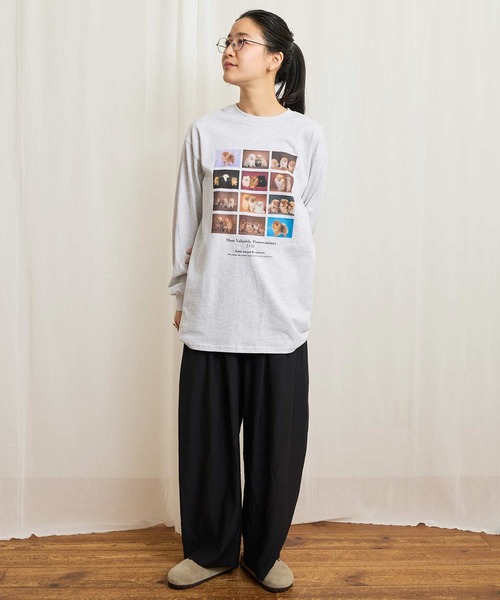 fig Ｌondon（フィグロンドン）の「Pomeranians long sleeve（Tシャツ/カットソー・レディース・アッシュグレー・FREE）」の13枚目の写真