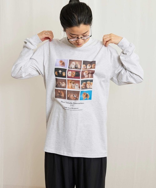 fig Ｌondon（フィグロンドン）の「Pomeranians long sleeve（Tシャツ/カットソー・レディース・アッシュグレー・FREE）」の6枚目の写真