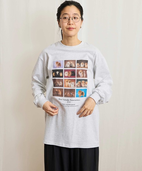 fig Ｌondon（フィグロンドン）の「Pomeranians long sleeve（Tシャツ/カットソー・レディース・アッシュグレー・FREE）」の3枚目の写真